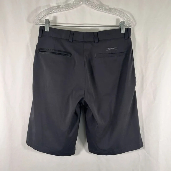 Slazenger Golf Shorts Men's 30 Solid Grey Chino Button Zip 4 Pocket Lightweight - Picture 7 of 10